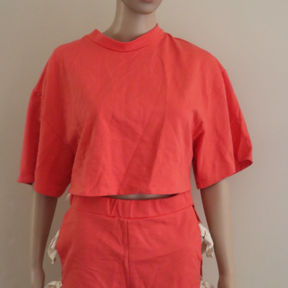 Peach short set